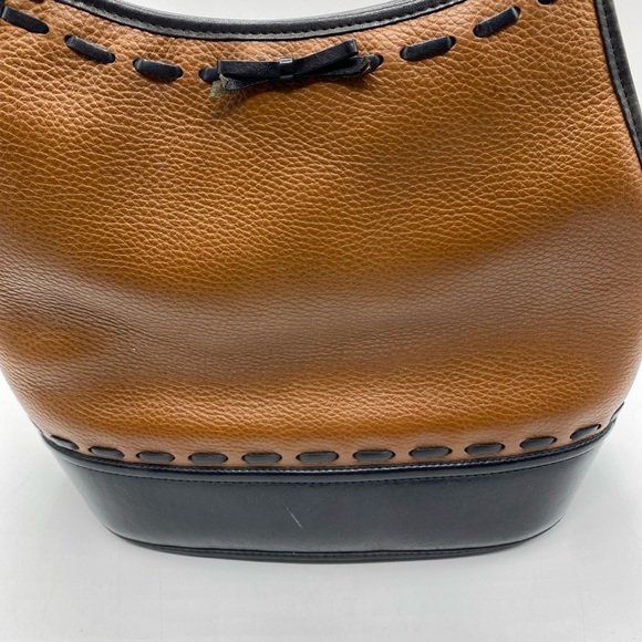 Vintage Brighton Brown and Black Leather Shoulder Purse - Picture 3 of 10